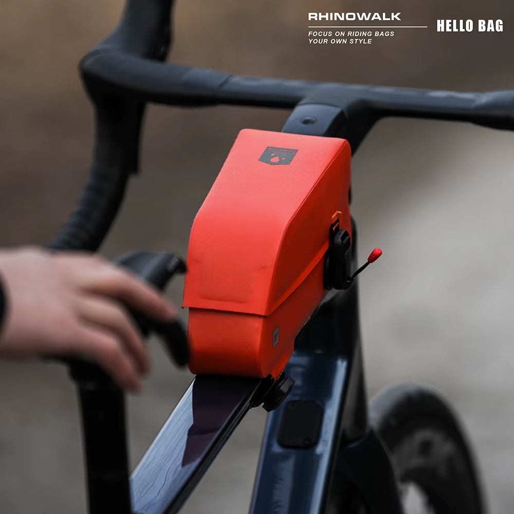 Bicycle Waterproof Bag Cycling Top Front Tube Frame Bag Magnetic Closure and Knob Locking System for MTB Road Bike