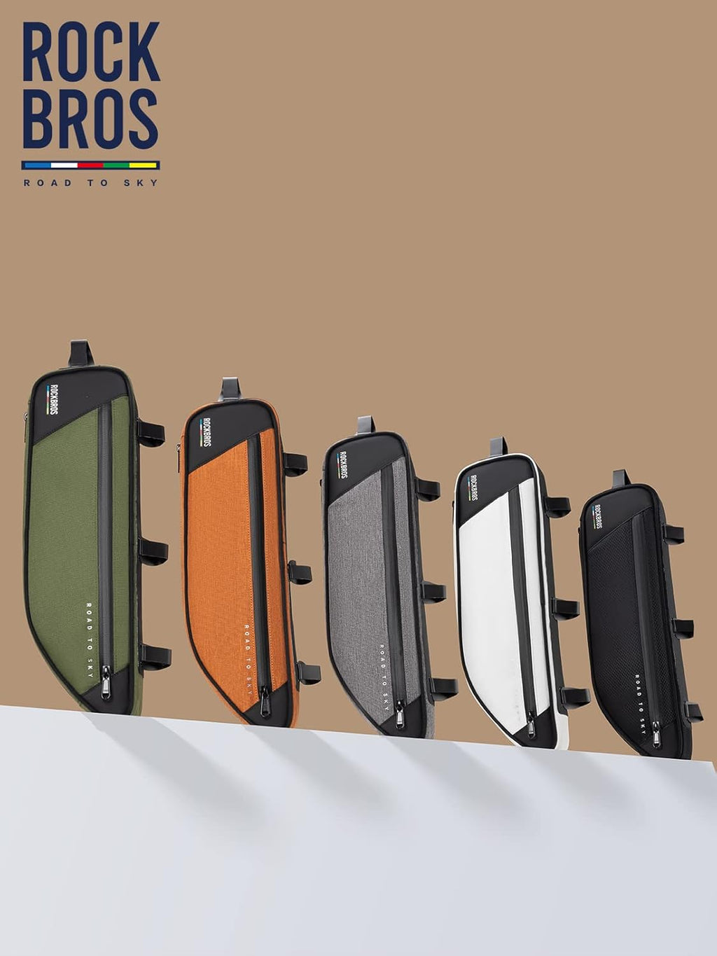 Bike Frame Bag Bike Bag， 2L Waterproof Bike Top Tube Bag， Road to Sky Series Bike Bag Fits Mountain/Road Bikes