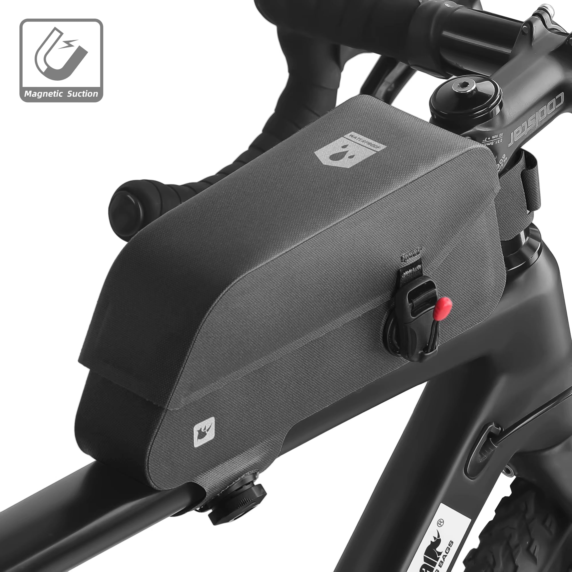 Bicycle Waterproof Bag Cycling Top Front Tube Frame Bag Magnetic Closure and Knob Locking System for MTB Road Bike