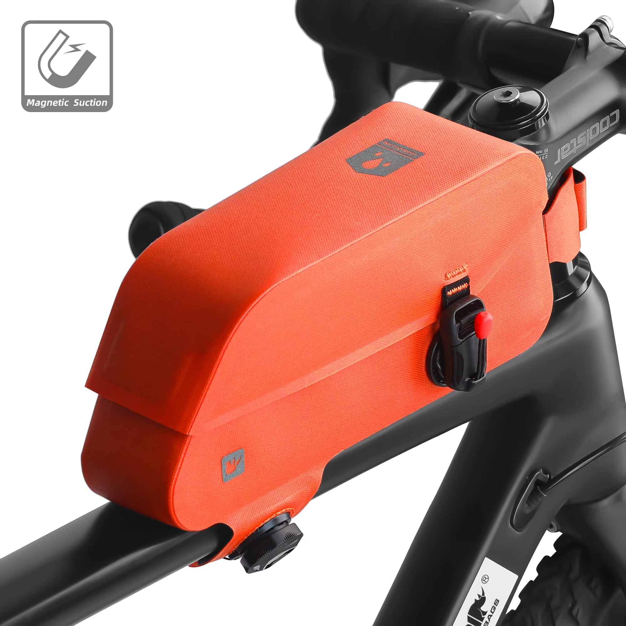 Bicycle Waterproof Bag Cycling Top Front Tube Frame Bag Magnetic Closure and Knob Locking System for MTB Road Bike