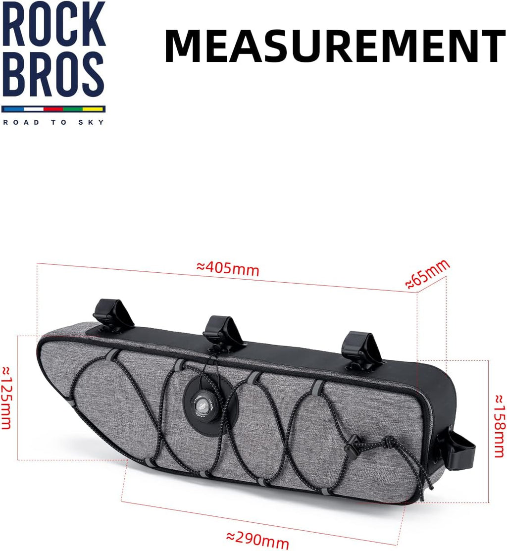 Bike Frame Bag Bike Bag， 2L Waterproof Bike Top Tube Bag， Road to Sky Series Bike Bag Fits Mountain/Road Bikes